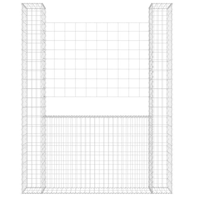 Dakota Fields U-Shape Gabion Basket With 2 Posts Iron Dakota Fields Size: 55cm H x 78.7cm W x 7.9cm D on Productcaster.