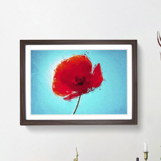 Red Poppy in Abstract - Picture Frame Painting Print East Urban Home Frame Option: Walnut Framed, Size: 36cm H x 48cm W x 2cm D on Productcaster.