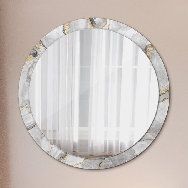 Huldar Round Glass Framed Wall Mounted Accent Mirror in Grey East Urban Home on Productcaster.