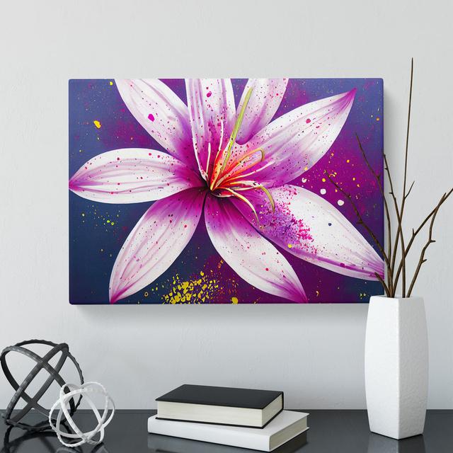 Lily Flower Splash Vol.3 Abstract - Wrapped Canvas Graphic Art ClassicLiving Size: 50cm H x 76cm W x 3cm D on Productcaster.