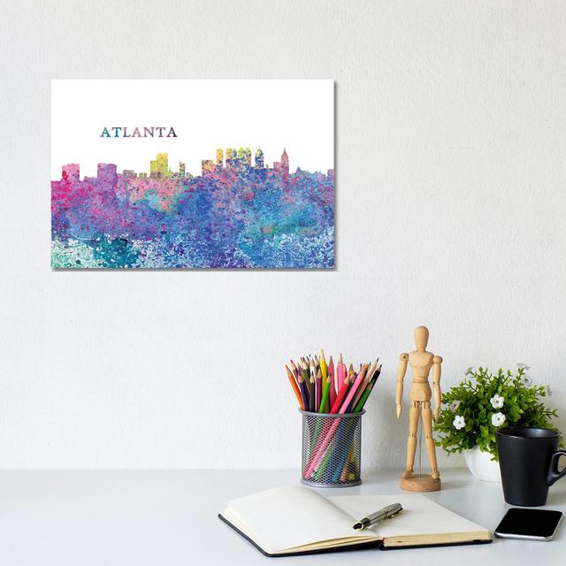 Atlanta Georgia Skyline Impressionistic Splash by Markus & Martina Bleichner - Wrapped Canvas Print Latitude Run Size: 20.32cm H x 30.48cm W x 1.9cm D on Productcaster.