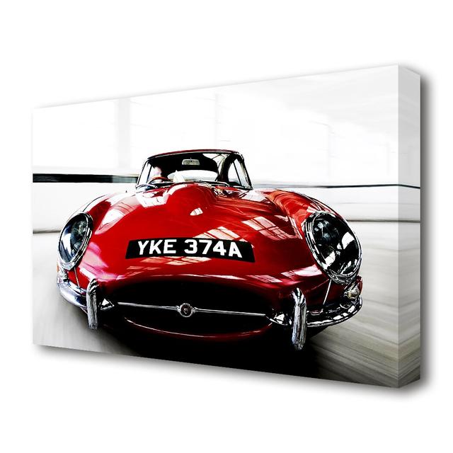 E-Type Jaguar - Wrapped Canvas Photographic Print East Urban Home Size: 66 cm H x 101.6 cm W on Productcaster.