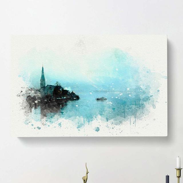 Boat In Hallstatt Austria In Abstract - Wrapped Canvas Print East Urban Home Size: 50cm H x 76cm W x 3cm D on Productcaster.