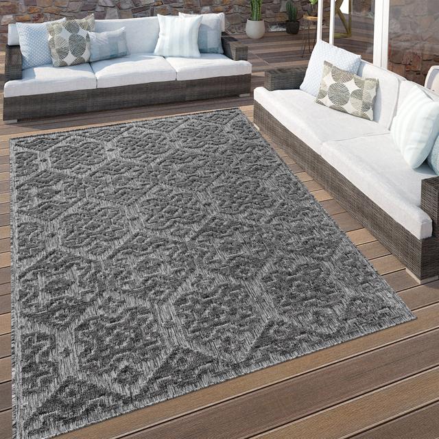 Gillingham Geometric Machine Woven Grey And Anthracite Area Rug Natur Pur Rug Size: Rectangular 60 x 100cm on Productcaster.