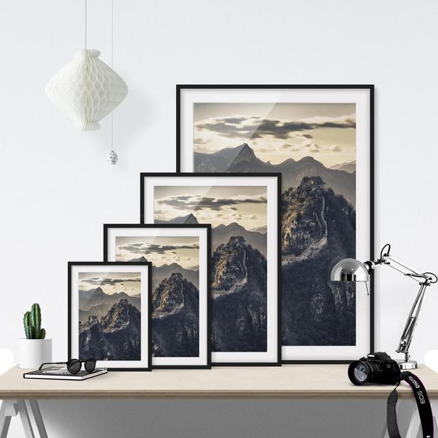 The Great Wall of China - Picture Frame Graphic Art Print on Paper East Urban Home Frame Options: Matt black, Size: 100 cm H x 70 cm W on Productcaster.