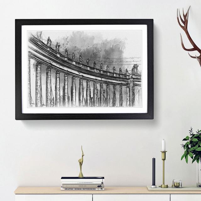 St. Peter's Basilica in Rome Italy in Abstract - Picture Frame Graphic Art Print East Urban Home Size: 62cm H x 87cm W x 2cm D, Frame Option: Black Fr on Productcaster.