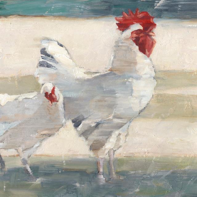 Chicken Yard I by Ethan Harper - Print Brambly Cottage Size: 91cm H x 91cm W x 3.8cm D on Productcaster.