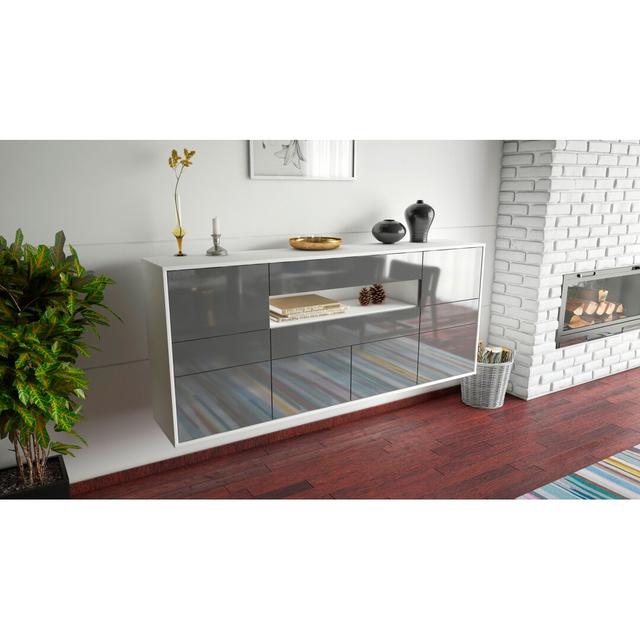 Harlingen Sideboard Ebern Designs Colour (Body/Front): White Mat/Grey on Productcaster.