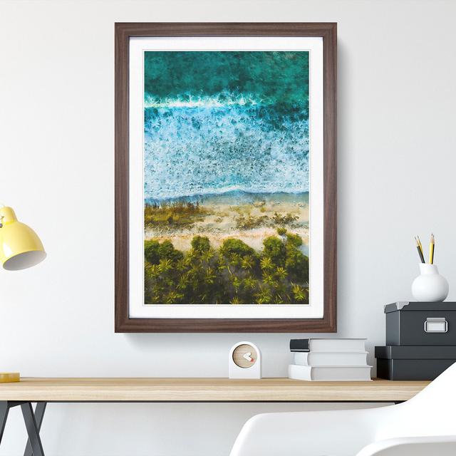 The Beach in the Maldives - Picture Frame Painting East Urban Home Size: 36cm H x 27cm W x 2cm D, Frame Option: Walnut Framed on Productcaster.