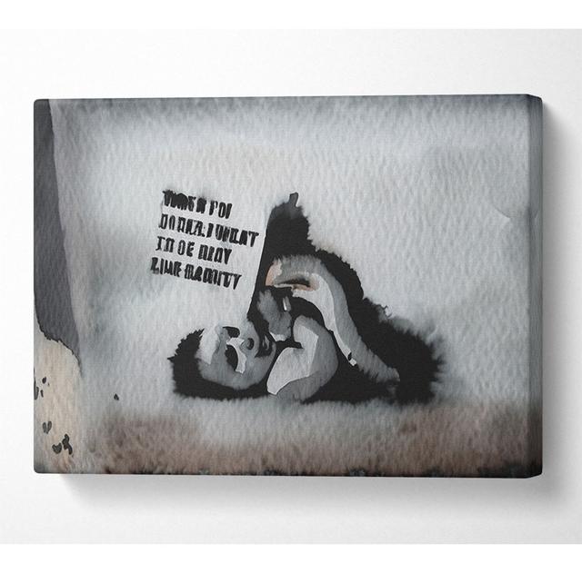 Be Like Banksy Canvas Watercolour ClassicLiving Size: 50.8cm H x 81.3cm W x 10cm D on Productcaster.