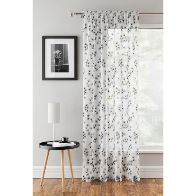 DELILA PANEL BLACK 229 CM Fairmont Park Panel Size: 56 W x 73 D cm, Curtain Colour: Black on Productcaster.