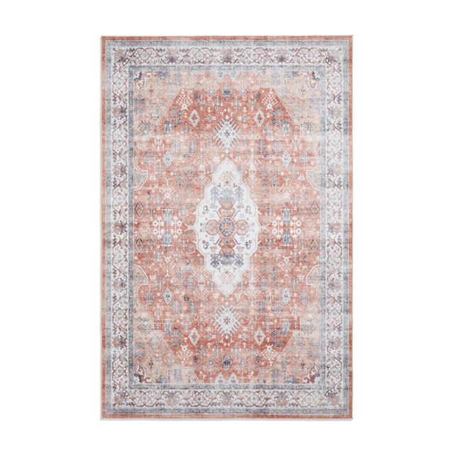 Tabriz area rug Digitally Printed Rectangle Terracotta Think Rugs Rug Size: Rectangle 90 x 150cm on Productcaster.