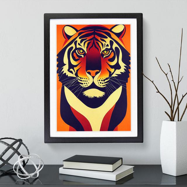 Tiger No.2 Abstract - Picture Frame Graphic Art World Menagerie Size: 64cm H x 46cm W x 2cm D, Frame Colour: Black Framed on Productcaster.