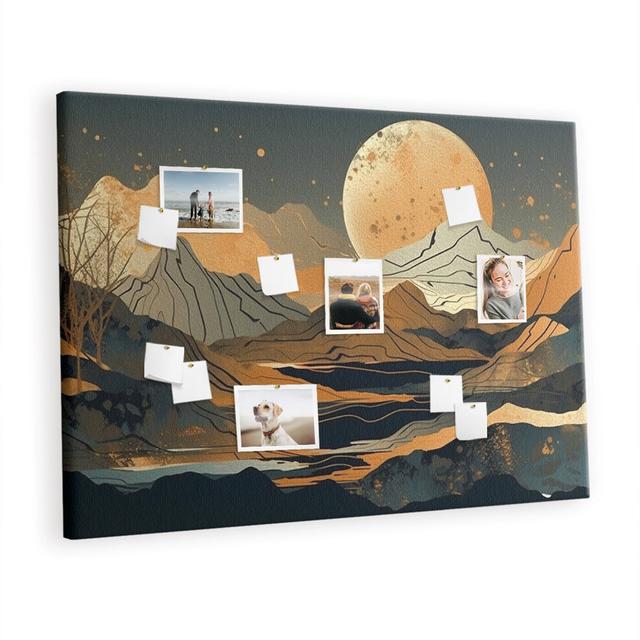 Wall Mounted bulletin print home decor pin boards decorative corkboard Sunset landscape East Urban Home on Productcaster.