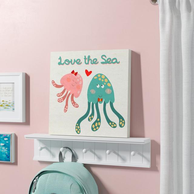 Marvin Love the Sea Canvas Art HoneyBee Nursery Size: 91cm H x 91cm W x 4cm D on Productcaster.