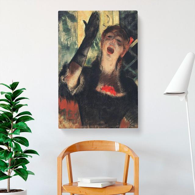 Cafe Singer by Edgar Degas - Wrapped Canvas Painting East Urban Home Size: 76cm H x 50cm W x 3cm D on Productcaster.