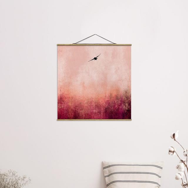 Grafikdruck Bird in Sunset Union Rustic Maße: 80 cm H x 80 cm B x 0,3 cm T on Productcaster.