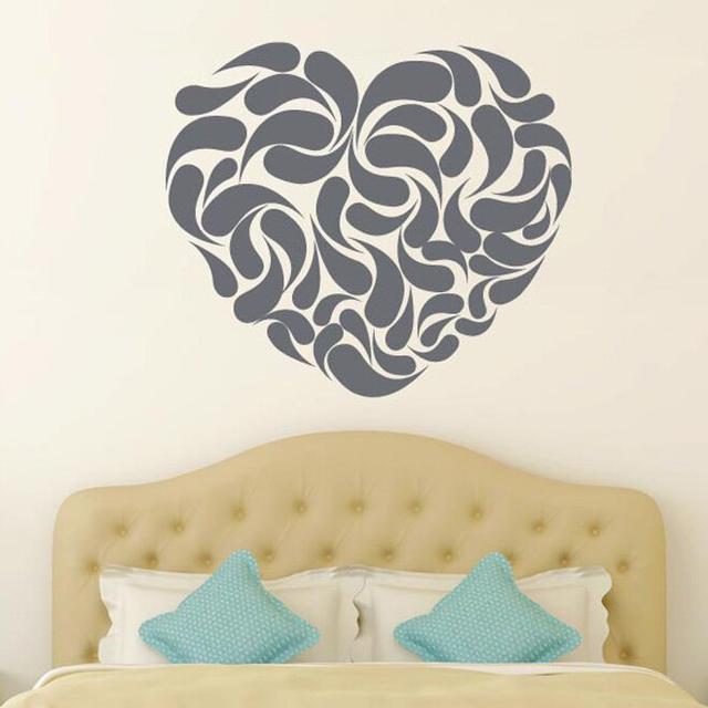 Heart Shape Abstract Wall Sticker East Urban Home Colour: Grey on Productcaster.