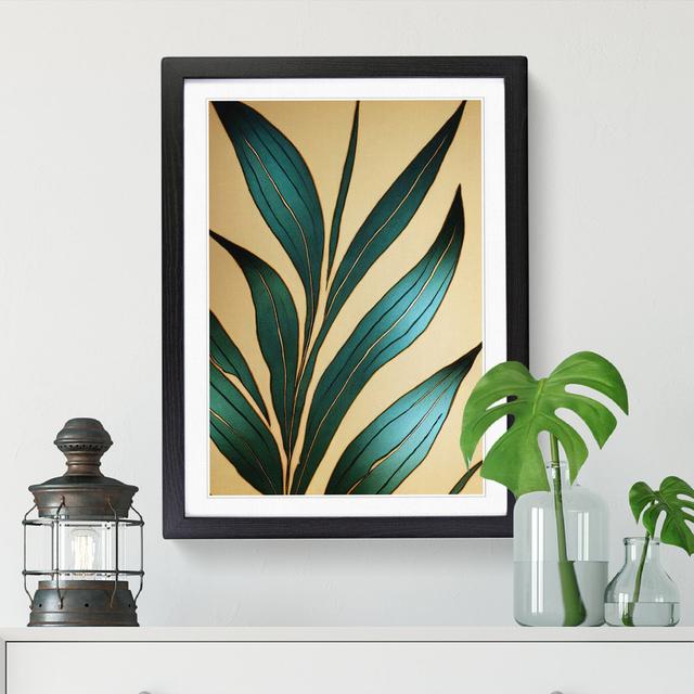 Waneta Fern Leaf Sgraffito - Wrapped Canvas Print 17 Stories Frame Option: Walnut, Size: 46cm H x 34cm W x 2cm D on Productcaster.