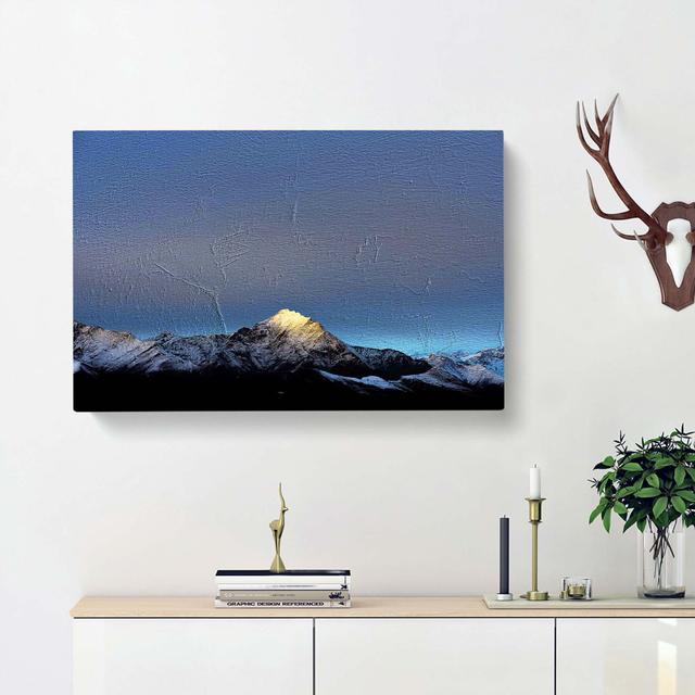 Light Kissing Monte Due Mani Mountain - Wrapped Canvas Painting Print East Urban Home Size: 40cm H x 60cm W x 3cm D on Productcaster.