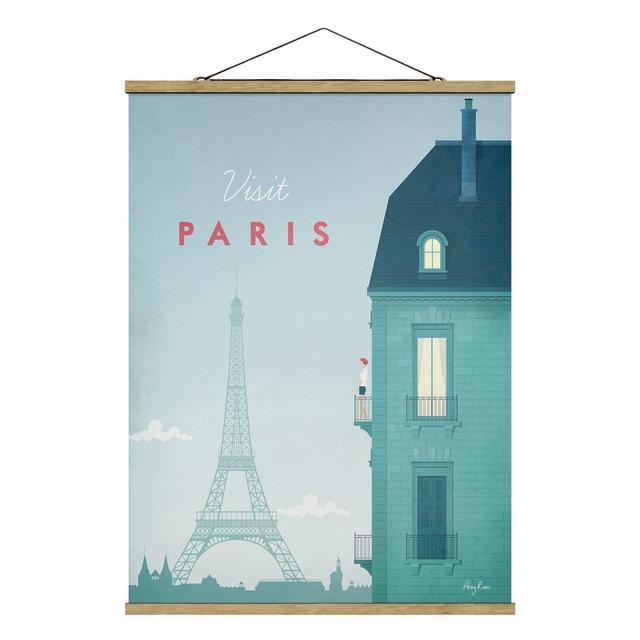 'Travel Poster - Paris - Graphic Art Print Ebern Designs Size: 66.4cm H x 50cm W x 0.3cm D on Productcaster.