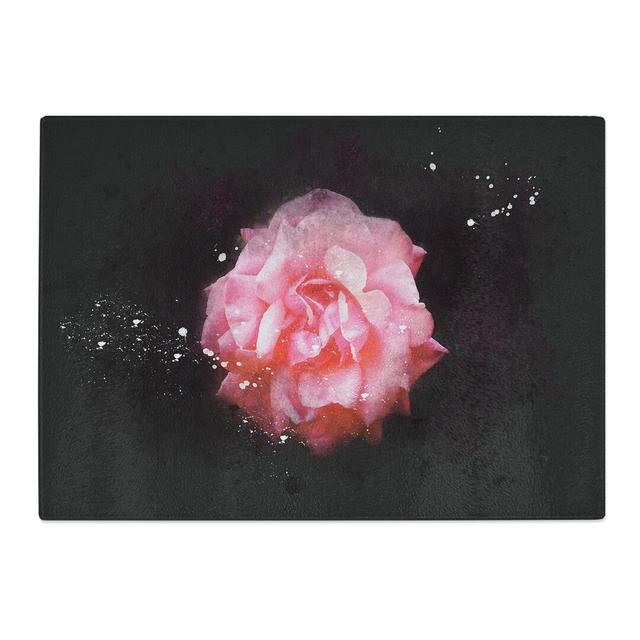 Tempered Glass Lone Pink Carnation Chopping Board East Urban Home Size: 28.5 cm x 39 cm on Productcaster.