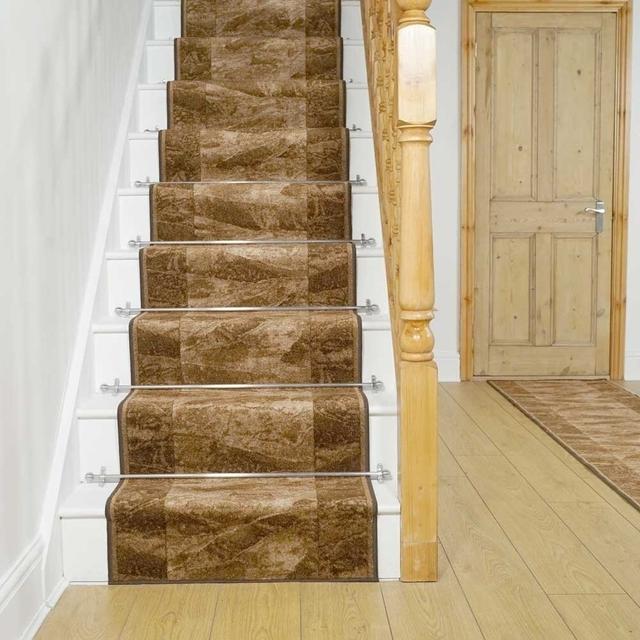 Basurto Stair Looped Brown Rug Ebern Designs Rug Size: Runner 100 x 840cm on Productcaster.