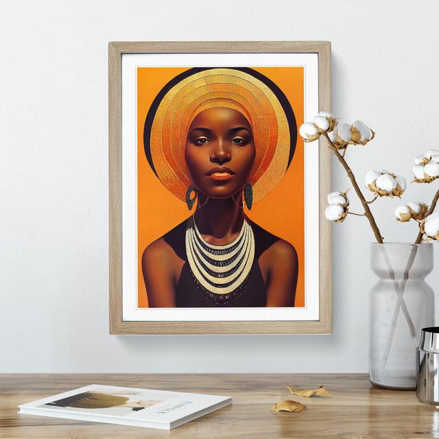 Portrait of a Royal Woman No.4 - Picture Frame Graphic Art Marlow Home Co. Size: 46cm H x 34cm W x 2cm D, Frame Colour: Oak Framed on Productcaster.