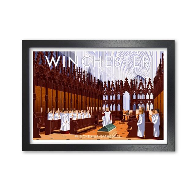 Winchester Cathedral by Stephen Millership - Print East Urban Home Frame Options: Black, Size: 59.4 cm H x 84.1 cm W x 5 cm D on Productcaster.