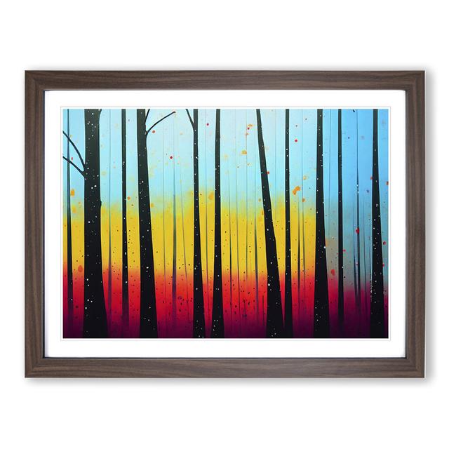 Summer Forest Paint Splatter Vol.6 Abstract - Picture Frame Graphic Art Alpen Home Size: 25cm H x 34cm W x 2cm D, Frame Colour: Walnut Framed on Productcaster.