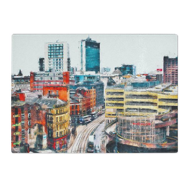 Tempered Glass the Manchester Skyline Chopping Board East Urban Home Size: 20 cm x 28.5 cm on Productcaster.