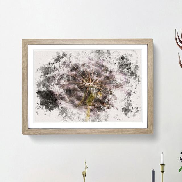 A Dandelion Watercolour - Picture Frame Graphic Art Print East Urban Home Size: 36cm H x 48cm W x 2cm D, Frame Option: Oak Framed on Productcaster.