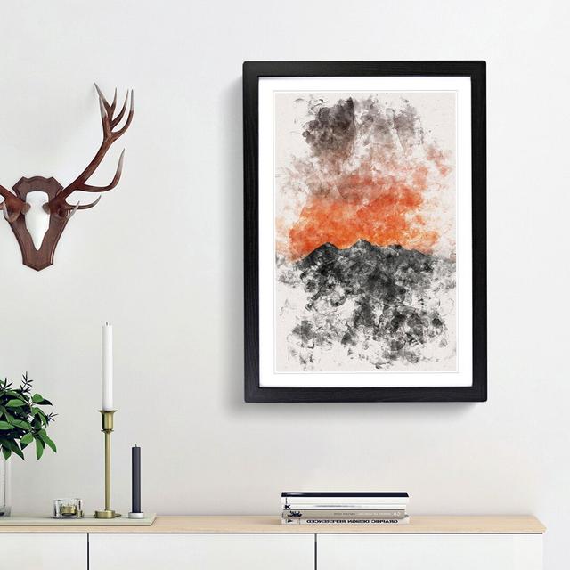 Orange Sky Above Mountains in Italy - Picture Frame Painting Print East Urban Home Frame Option: Black Framed, Size: 87cm H x 62cm W x 2cm D on Productcaster.