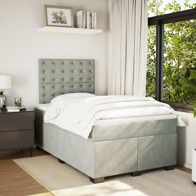 Boxspringbett Aarya mit Topper Fairmont Park Farbe: Hellgrau on Productcaster.