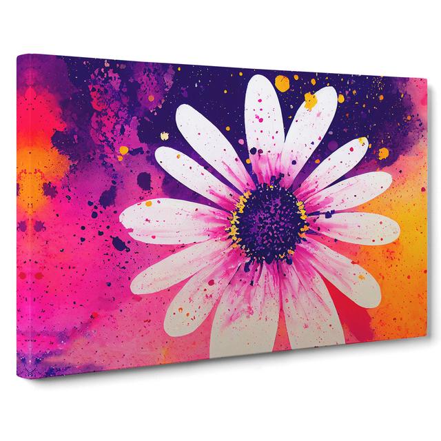 Daisy Flower Splash Vol.5 Abstract - Wrapped Canvas Graphic Art Marlow Home Co. Size: 35cm H x 50cm W x 3cm D on Productcaster.