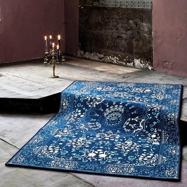 Hipolito Midnight Tufted Blue Rug Rosalind Wheeler on Productcaster.