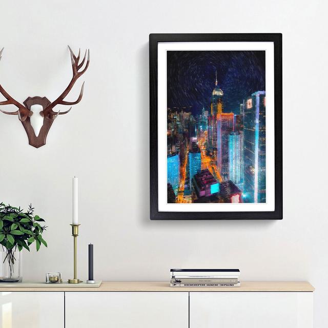 Midnight Dreams in Hong Kong - Picture Frame Painting Print East Urban Home Size: 87cm H x 62cm W x 2cm D, Frame Option: Black Framed on Productcaster.