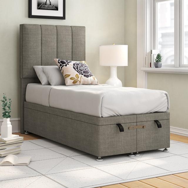 Middletown Bryony Upholstered Ottoman Bed Brayden Studio Size: Small Single (2'6), Upholstery Colour: Wool Charcoal, Upholstery Material: Wool on Productcaster.