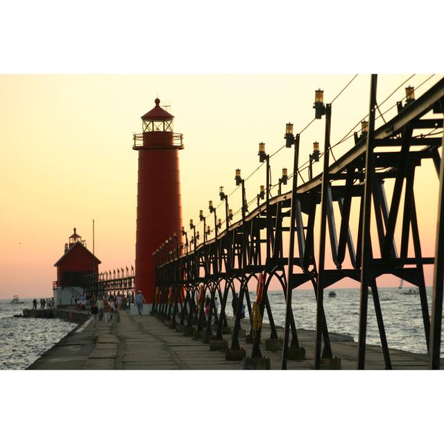 Grand Haven Lighthouse - Wrapped Canvas Print Breakwater Bay Size: 30cm H x 46cm W x 3.8cm D on Productcaster.