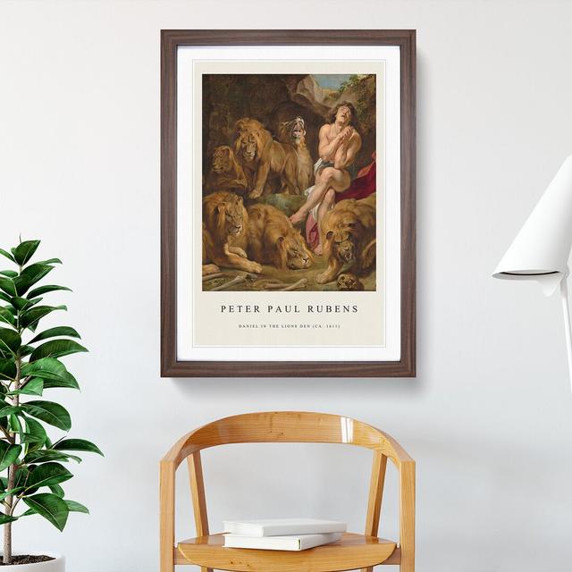 Daniel In The Lions' Den by Peter Paul Rubens - Single Picture Frame Print East Urban Home Size: 36cm H x 27cm W x 2cm D, Frame Option: Walnut Framed on Productcaster.