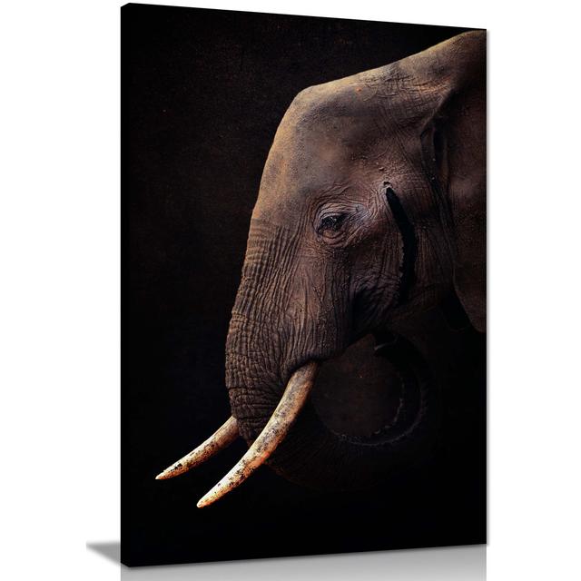 Old Elephant With Sad Eyes - Wrapped Canvas Print Panther Print Size: 76cm H x 51cm W x 1.8cm D on Productcaster.