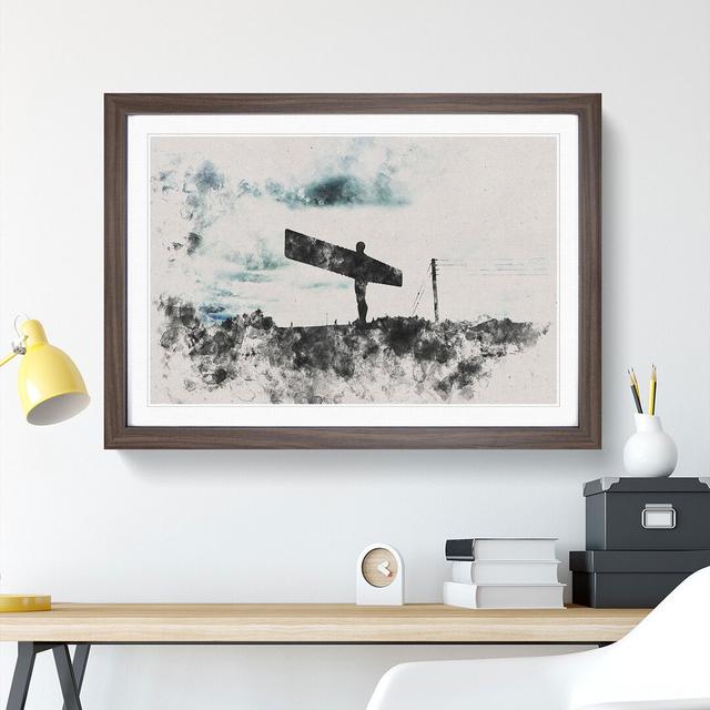 Angel of the North in Newcastle Vol.3 - Picture Frame Graphic Art East Urban Home Size: 27cm H x 36cm W x 2cm D, Frame Option: Walnut on Productcaster.