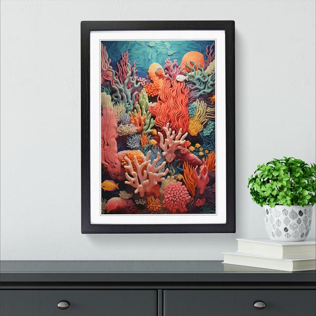 Coral Orphism House of Hampton Format: Black Framed, Size: 64cm H x 46cm W on Productcaster.