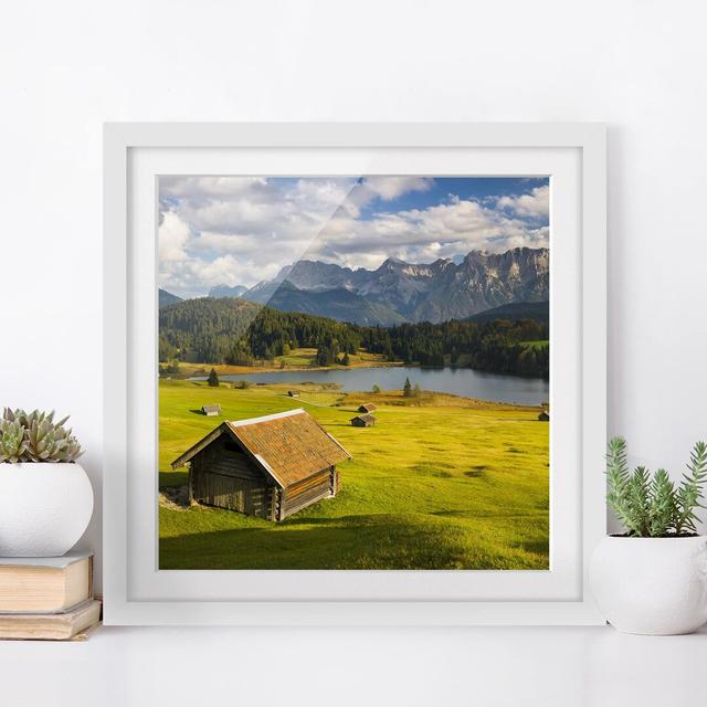 Lake Gerold Upper Bavaria Framed Photographic Art Print Poster East Urban Home Frame Options: Matt white, Size: 50cm H x 50cm W on Productcaster.