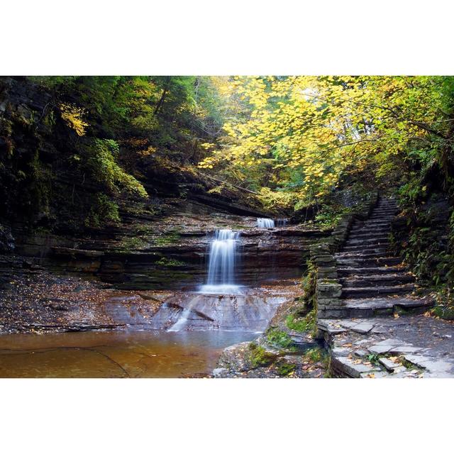 Laborde Buttermilk Falls State Park - Wrapped Canvas Photograph Alpen Home Size: 30cm H x 46cm W x 3.8cm D on Productcaster.