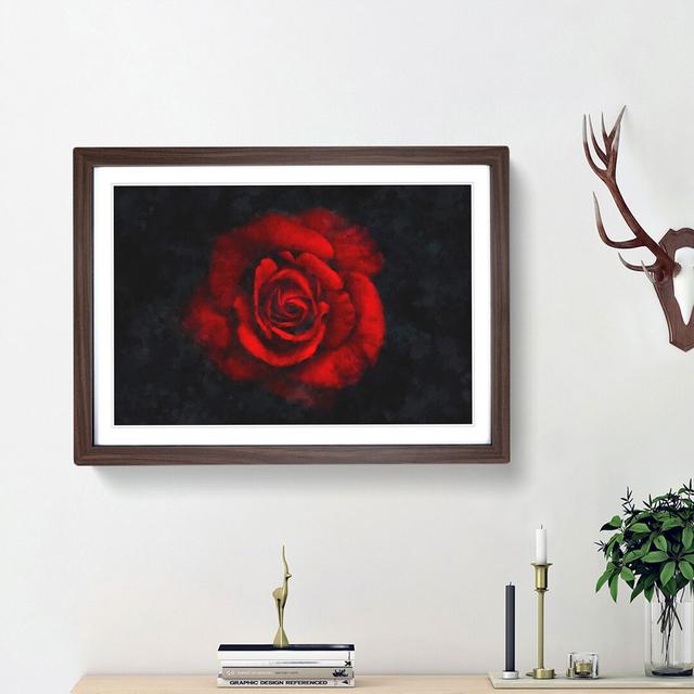 Red Rose in the Shadows - Picture Frame Painting Print East Urban Home Size: 62cm H x 87cm W x 2cm D, Frame Option: Walnut Framed on Productcaster.