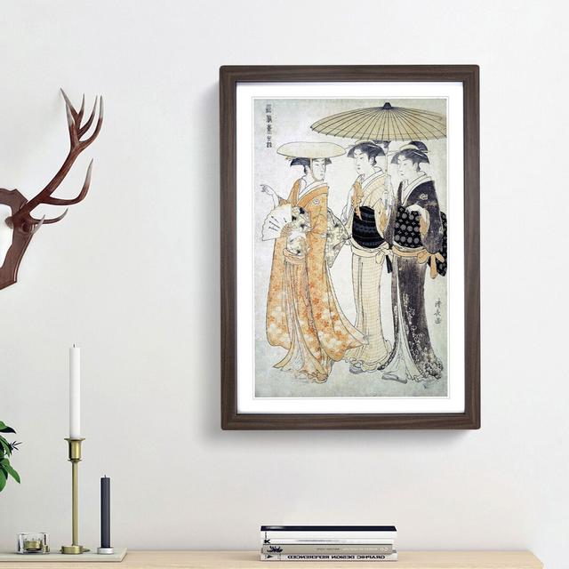 The Promenade by Torii Kiyonaga - Picture Frame Painting Print East Urban Home Frame Option: Walnut Framed, Size: 48cm H x 36cm W x 2cm D on Productcaster.