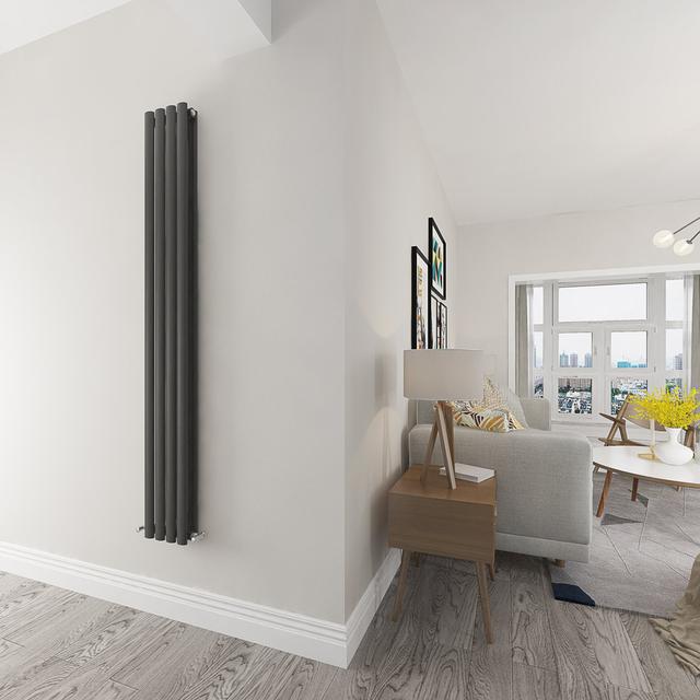 Stylish Oval Column Radiator / Colour: Anthracite, Size: 1600cm H x 236cm W x 78cm D Symple Stuff Columns: 2, Size: 1800cm H x 13.16cm W x 4.35cm D, R on Productcaster.