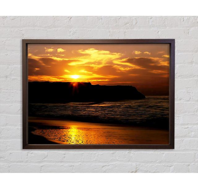 Sunrise Over Ocean Rocks Framed Print Highland Dunes Size: 59.7cm H x 84.1cm W x 3.3cm D on Productcaster.