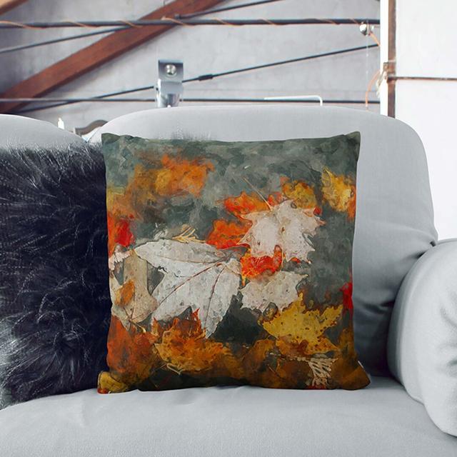 Leaves in Autumn Cushion with Filling East Urban Home Size: 55cm H x 55cm W x 20cm D on Productcaster.